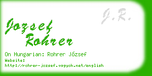 jozsef rohrer business card